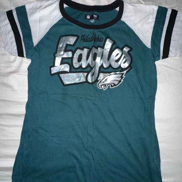 Kids Philadelphia Eagles Raglan Tee - Green - Picture 2 of 4